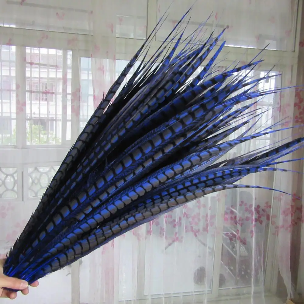 

20pcs/lot Royal blue Pheasant Feathers 60-70CM 24-28 Inch Jewelry Wedding Decorations Lady Amherst Pheasant Feathers Plume