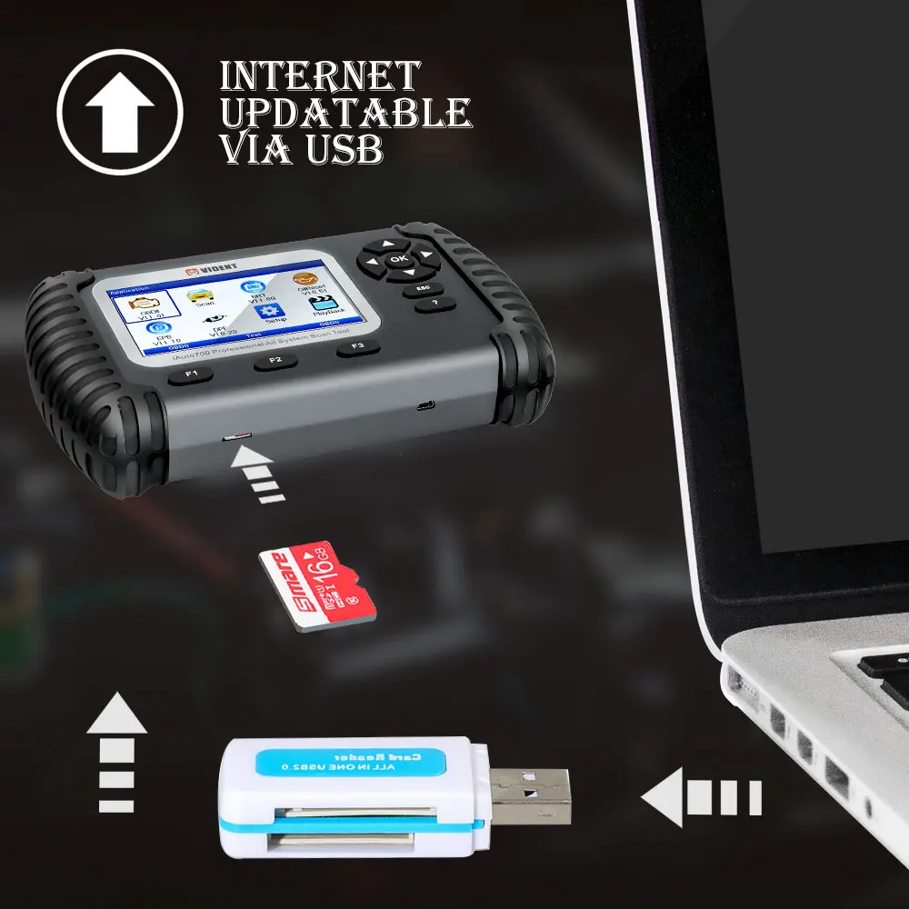 Диагностический инструмент VIDENT iAuto700 iAuto 700 All System с сбросом масла BRT DPF EPB 4| |