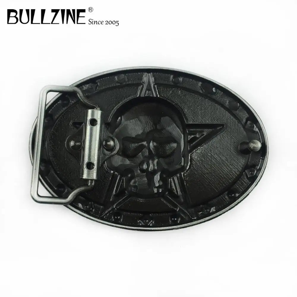 Оптовая продажа пряжка Bullzine из цинкового сплава с красным эмалированным черепом