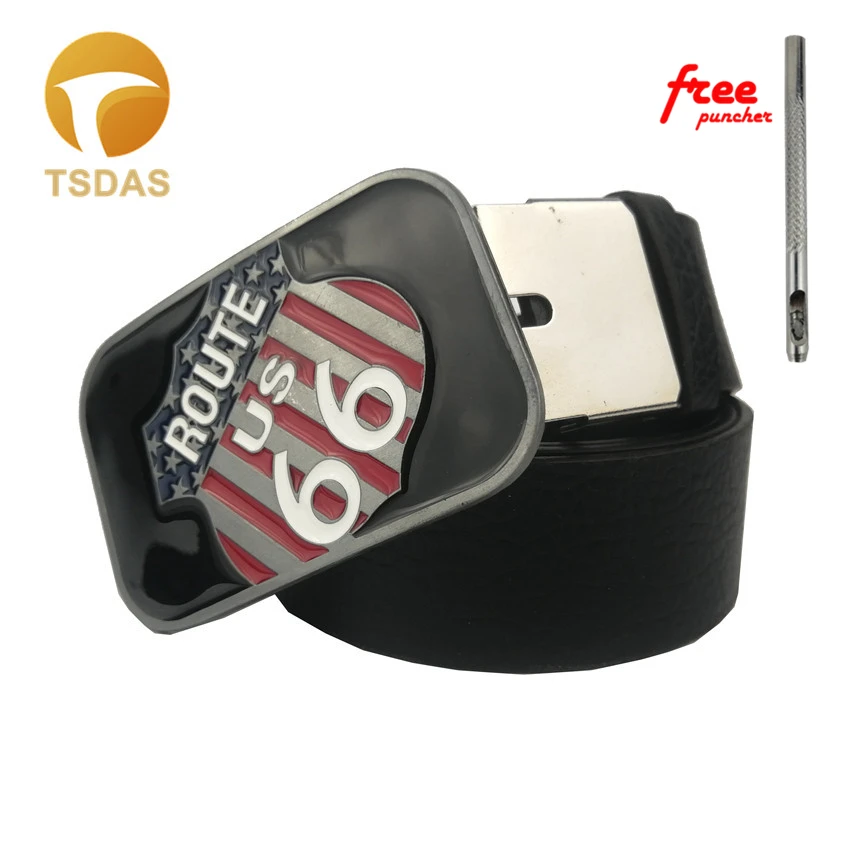 Наручники ковбойская пряжка для ремня Route 66 США Классические черные мужские и