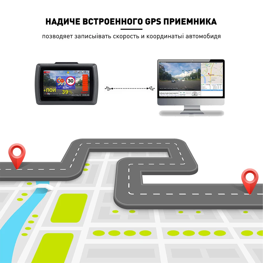 QUIDUX Автомобильный видеорегистратор 3 в 1 антирадар, GPS DashCam Ambarella A7LA50 OV4689 FHD 1296P видеорегистратор супер конденсаторы
