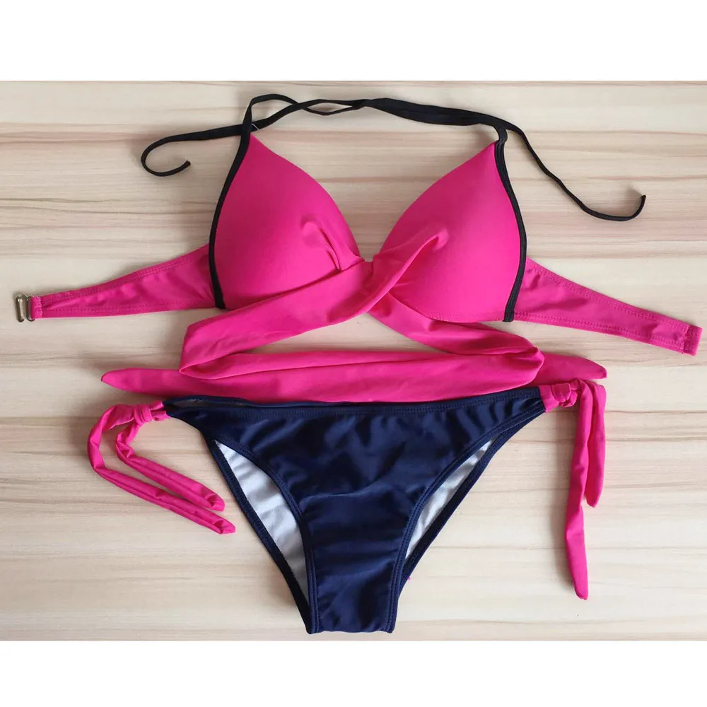 

Bikini 2019 Women Swimwear Push-up Padded Bra Swimsuit Bathing Sexy Women Bikini Set Swimwear Size Plus#P30