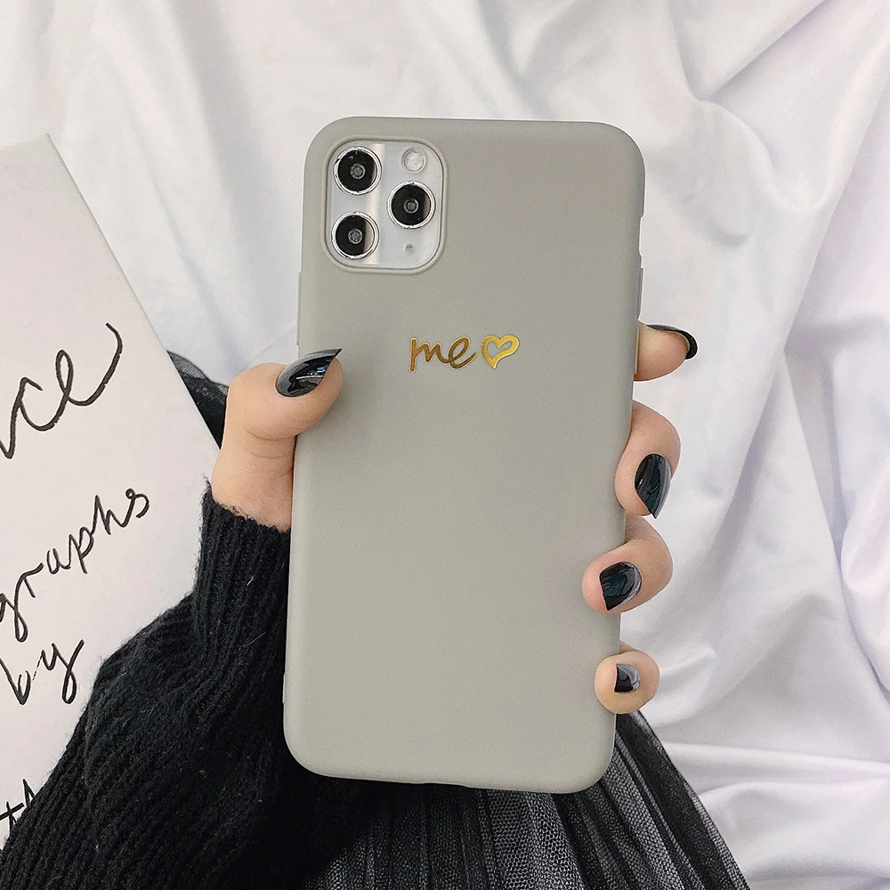 l Чехол для телефона LOVECOM для iPhone 11 Pro Max XR XS Max 6 6s 7 8 Plus X винтажный милый мягкий чехол из ТПУ с гальваническим сердечком - Цвет: l