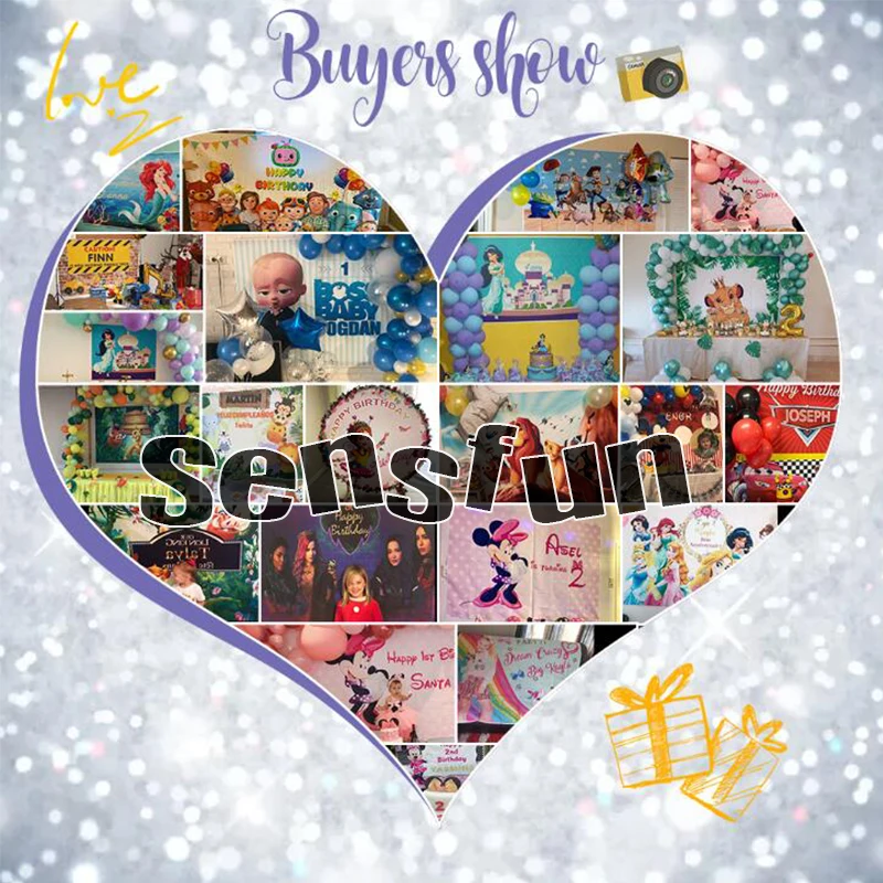 Sensfun Cartoon Cute Kids Boys 1st Birthday Party Backgrounds Bunting Animals Payaso Plim plim Theme Photography Backdrop Custom |