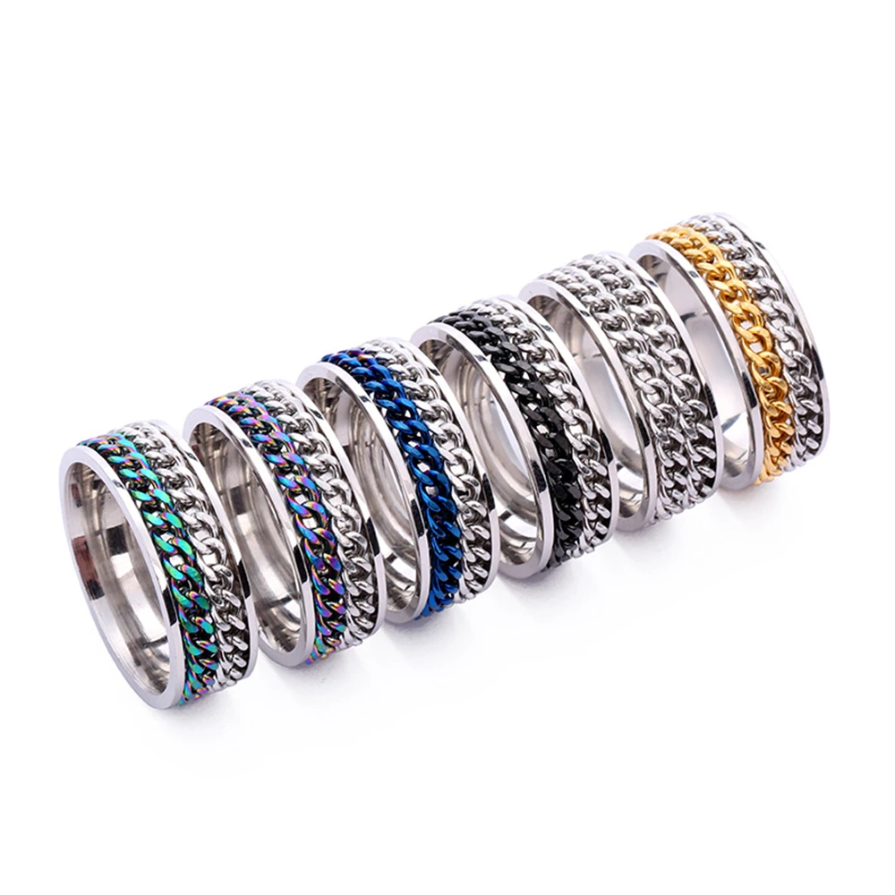 

Loredana Stainless Steel Metal Ring, Colorful Chain Creative Release Of Punk Flavor. A Precious Gift That Will Not Fade.