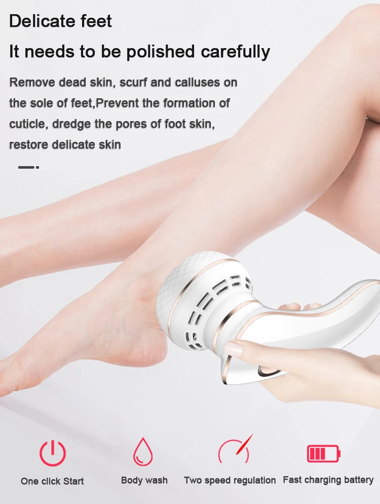 

Electric Foot File Callus Remover Pedicure Machine Grinder Vaccum Dead Skin Removal Clean Peel Rechargeable Feet Care Tool