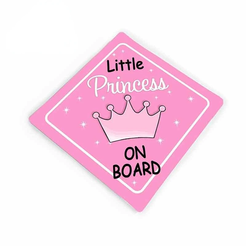 

Creative Decals Little Princess on Board Pink Crown Car Vinyl Decals Graphic for Truck Window Scratch-Proof Decor PVC13x12cm