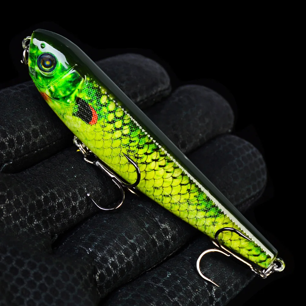 

Pencil Lure Fishing Topwater Surface Realis The Pencil Popper Bait Bass Pike Lure Walk The Dog 3D Eyes 90MM 8.5g New 2021 1Pcs