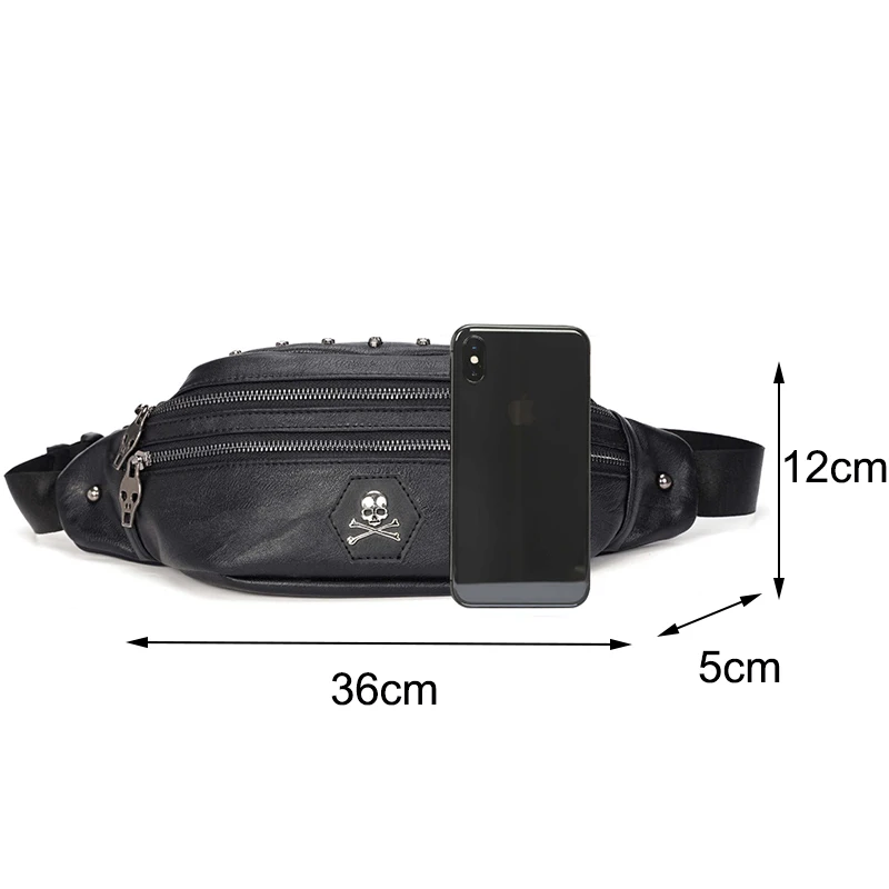 Забавная поясная сумка Mihaivina с заклепками для мужчин и женщин кожаная сумочка на