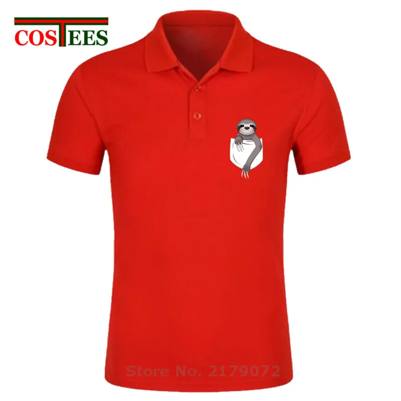 2020 модная популярная футболка поло с принтом Ленивец мужские рубашки карманами