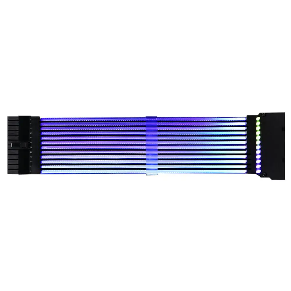 24 контактный + 8 КОНТАКТНЫЙ неоновый RGB PSU Line Чехол для настольного компьютера