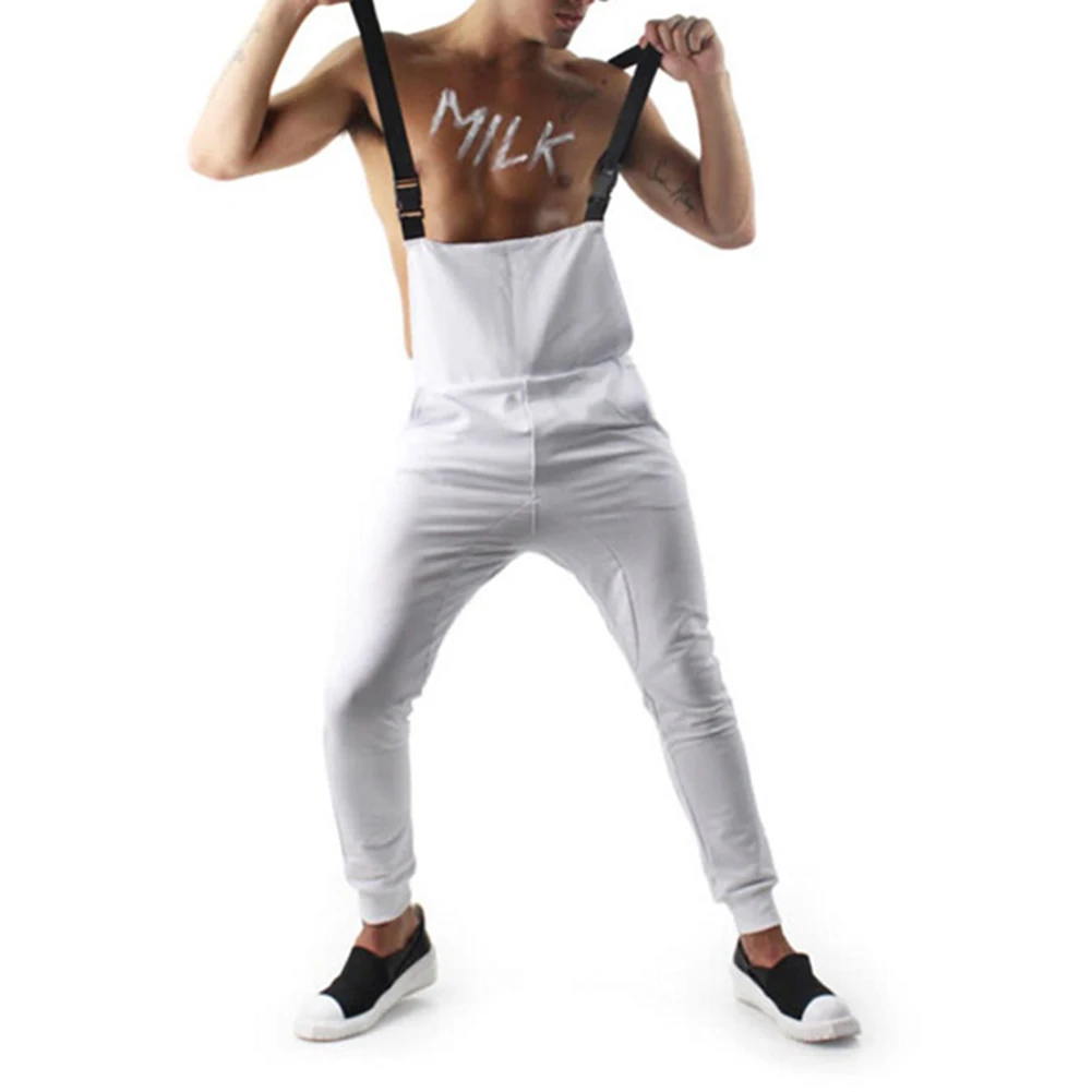 Комбинезон мужской с длинными брюками уличный Ромпер на подтяжках повседневный