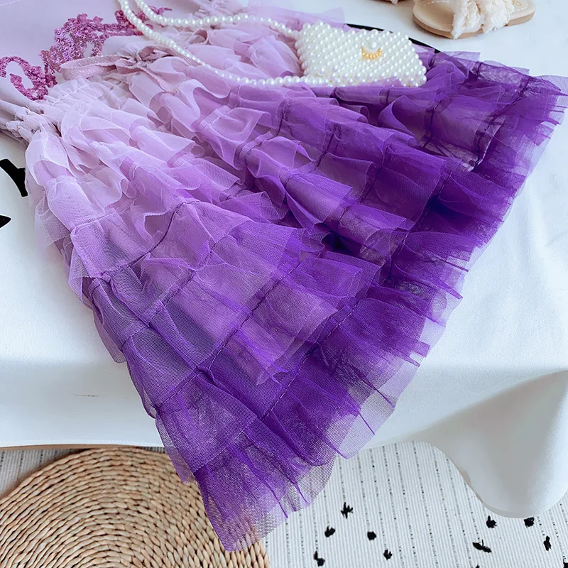 

Children Girls Tutu Dress Summer Short Sleeve Kids Party Wedding Fluffy Dress