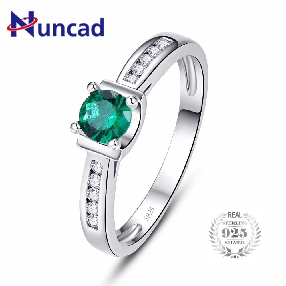 100% Стерлинговое Серебро 925 пробы зеленый камень Ослепительный CZ палец кольца для