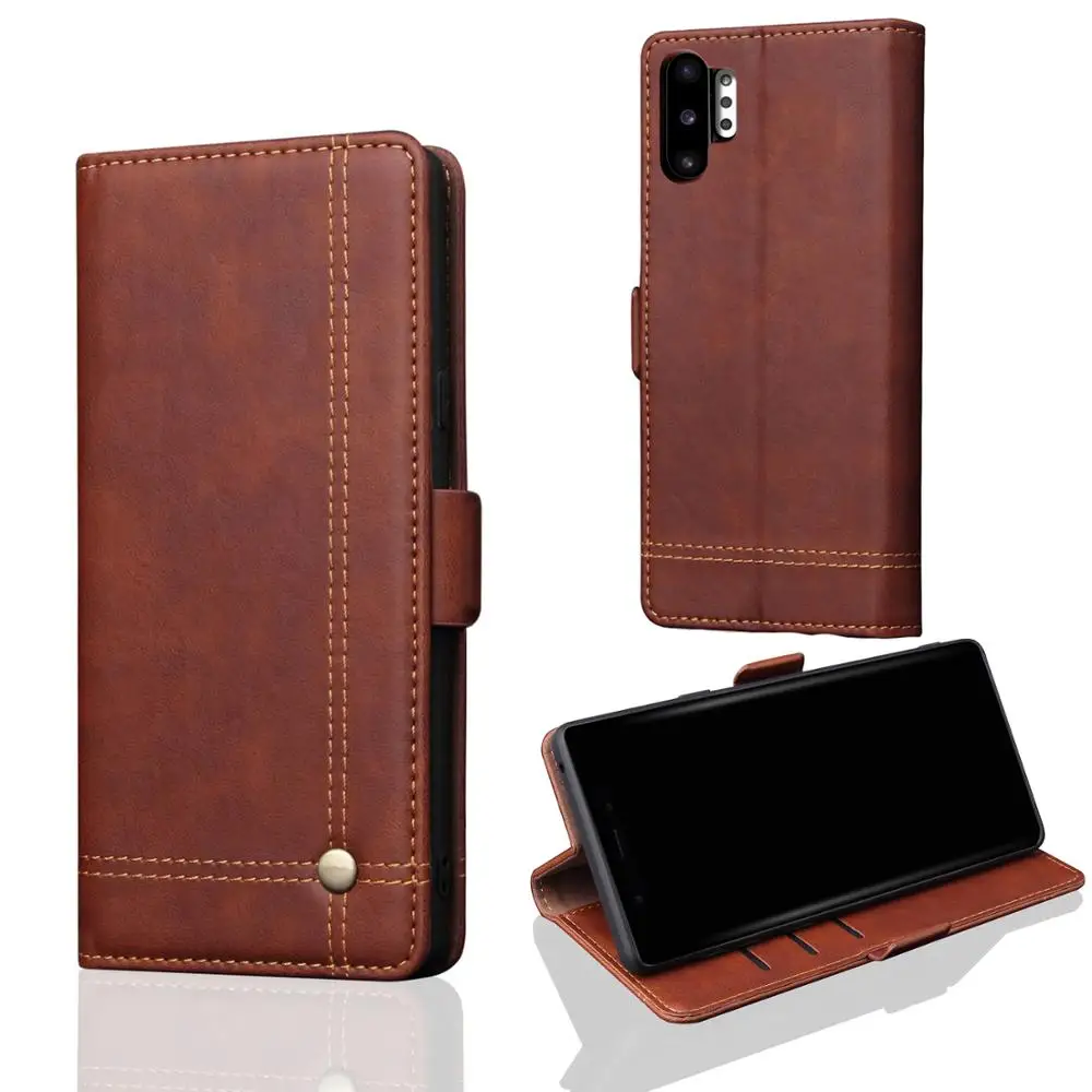 Техасский ковбойский ретро-кожаный чехол для Samsung Galaxy Note10 с магнитным клапаном и кошельком Pro On.