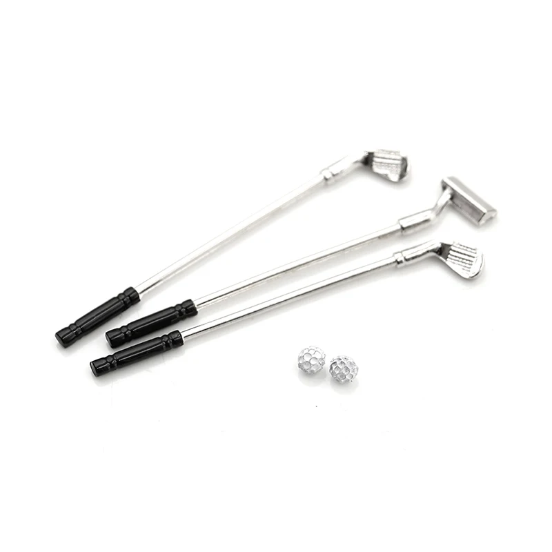 

1Set 3pcs Golf Sticks with 2pcs Ball DollS Accessories Kids Toy Dollhouse Miniature Accessory