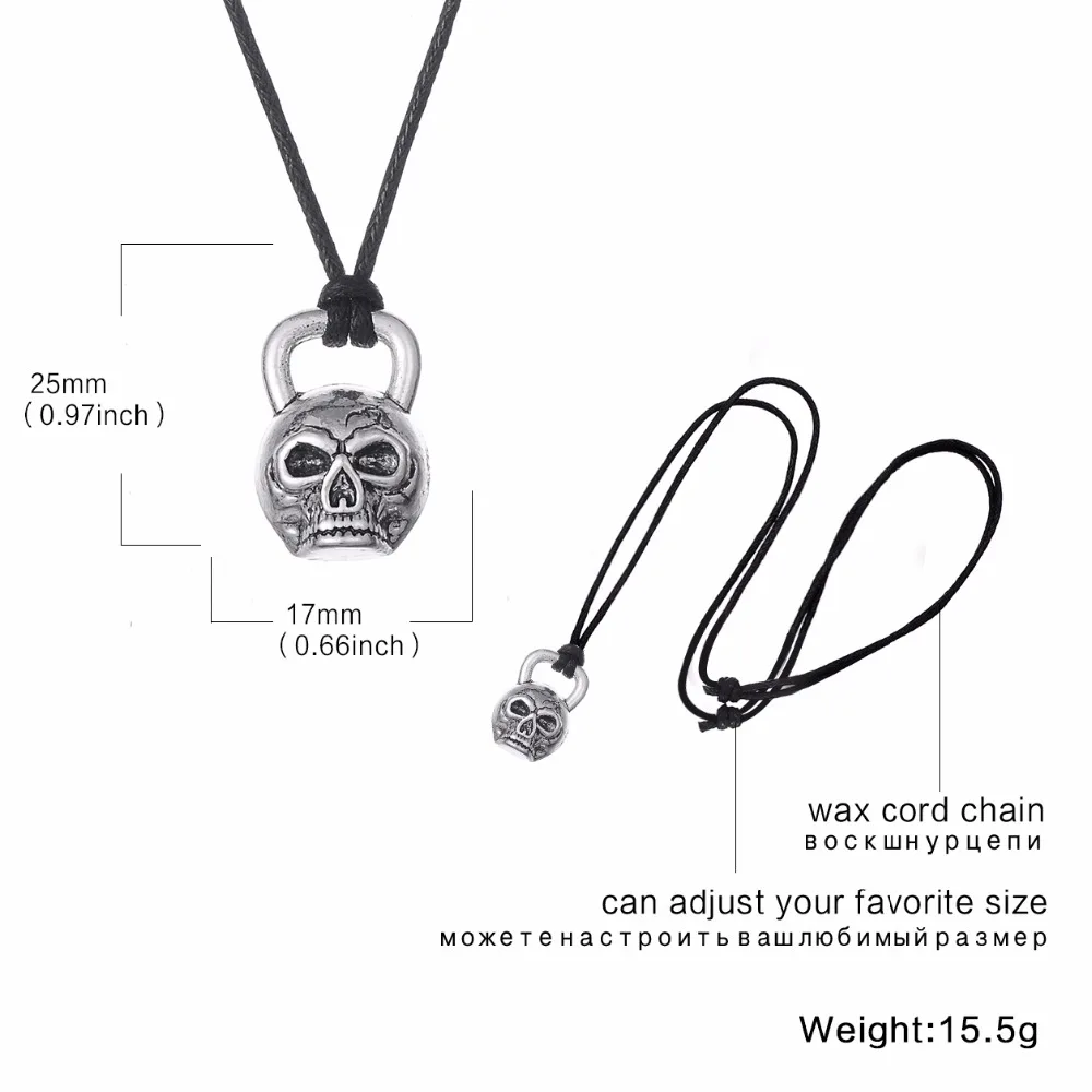 Готический Череп Хэллоуин жуткий страх Цепочки и Ожерелья Панк кости гири демон