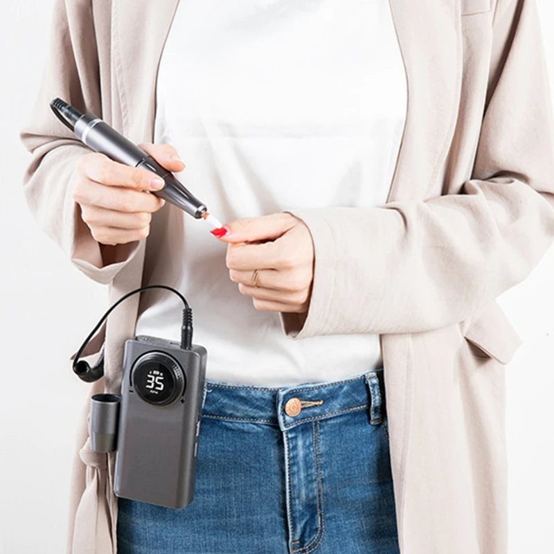 35000RPM Portable Nail Drill Machine Set Professional Rechargeable for Acrylic Manicure Pedicure Polishing Cuticle