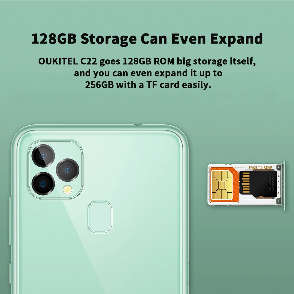 Смартфон OUKITEL C22 4 + 128 ГБ Android 10 0 MT6761 4-ядерный 2.5D стеклянный чехол тройная камера 13