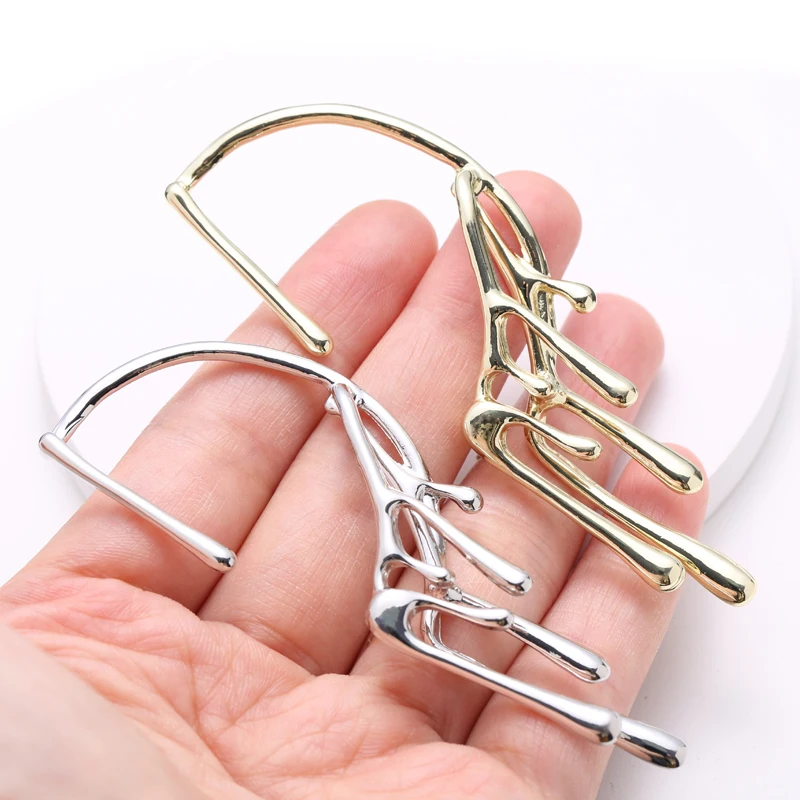 

Gold silver earrings female fashion exaggerated personality metal drop earrings S925 silver needle earrings earrings