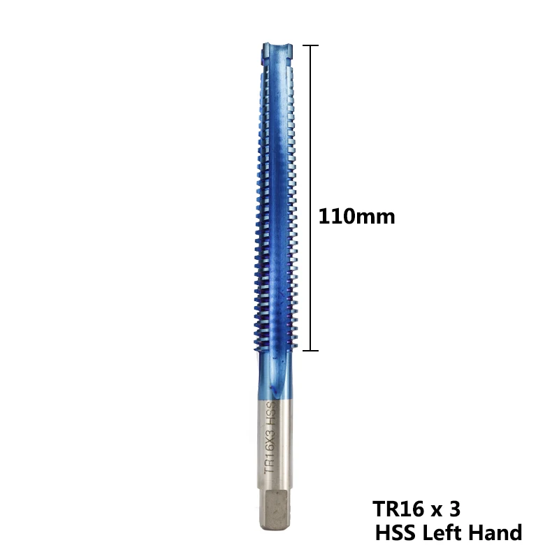 1PC TR16X3.0 Left 1 шт. HSS TR8-TR16mm для левосторонней машины винтовой кран с нано-синим покрытием, трапециевидный резьбовой кран для сверления металла, метрический винтовой кран, сверло - Цвет: 1PC TR16X3.0 Left