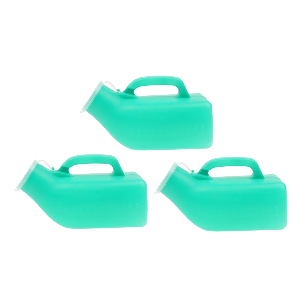 3 Pcs 1000ml Elder Urinal Bottle Chamber Pot Emergency Toilet Pouch W/Lids | Красота и здоровье