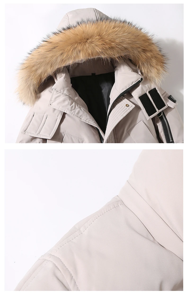 90%Down Jackets new winter men's down jacket high quality Detachable Fur Collar male's jackets thick warm Outdoor windproof