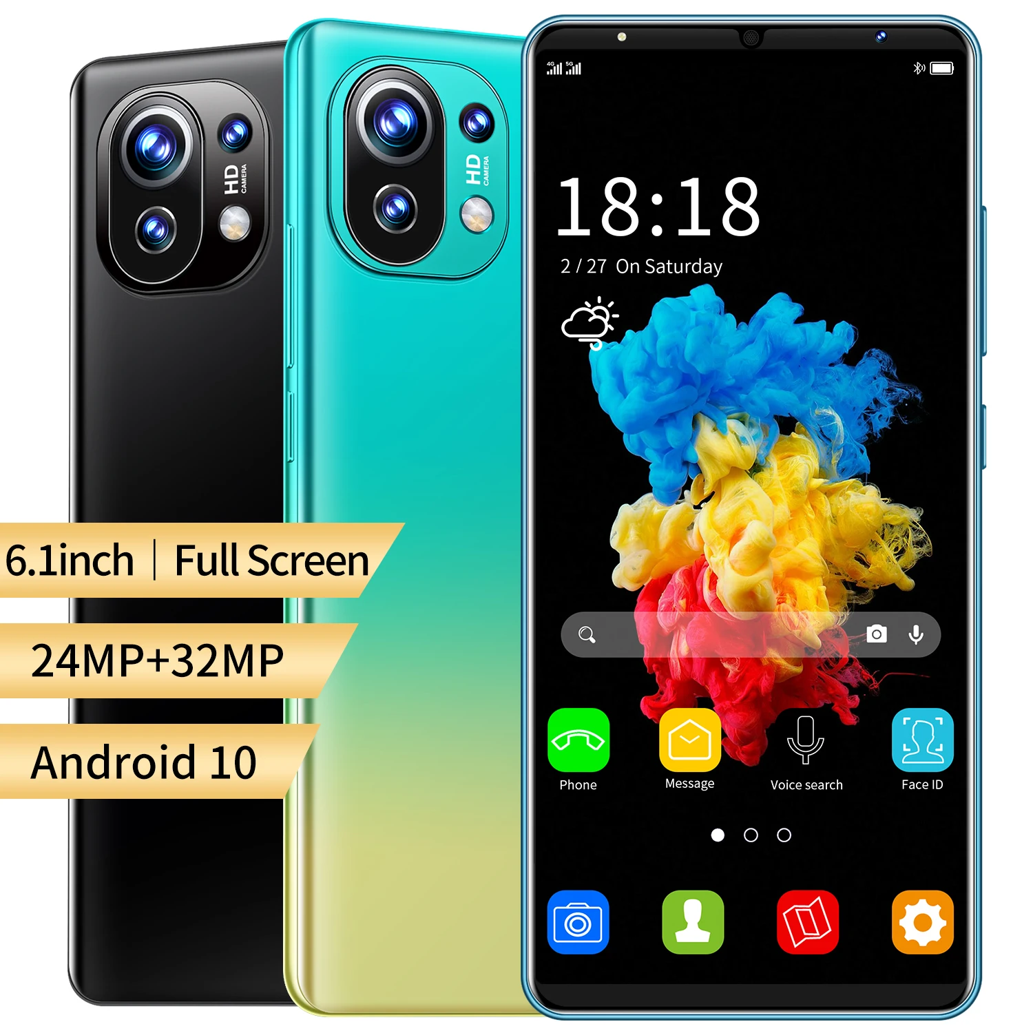 

New Arrival M11 6.1inch Full Screen SmartPhone 8 256GB 5200mAh Android 10 Core Face ID Unlock Dual SIM 5G 24MP Camera Cellphones