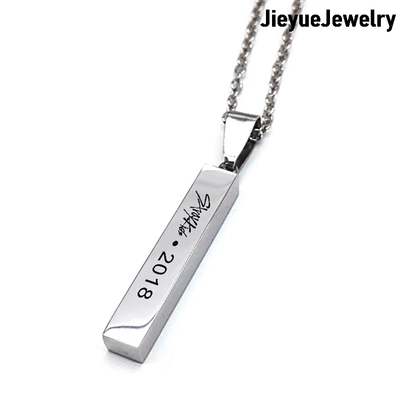 1 шт. на день рождения имя Подвеска из нержавеющей стали ожерелье K pop кулон