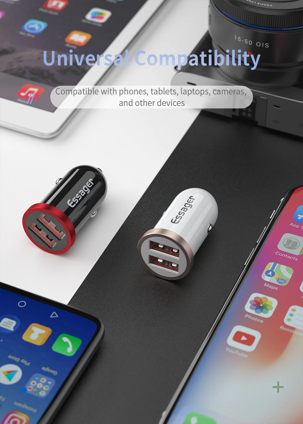 Автомобильное зарядное устройство Essager Quick Charge 4,0 3,0 USB для мобильного телефона iPhone Xiaomi 5A SCP QC4.0 QC3.0 QC type C PD автомобильное быстрое USB зарядное устройство