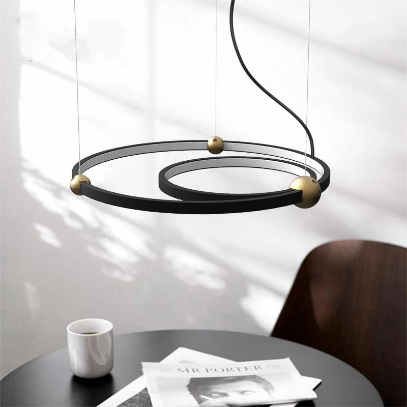 구매 Moderen Pendant Lights Industrial Circle Led Lamps Nordic Hanglamp Bar Coffee Restaurant Round Ring Star Hanglamp Lustre Fixture