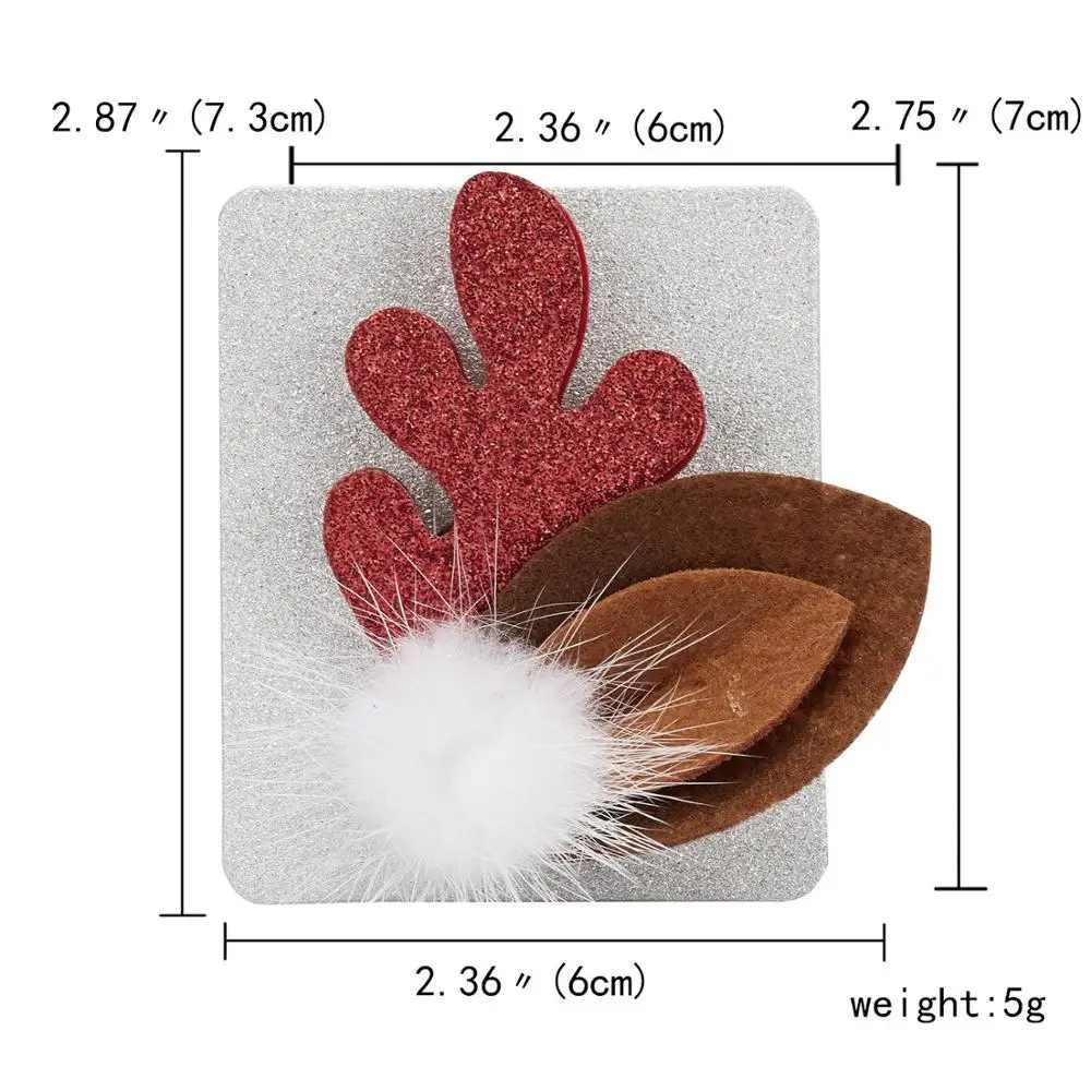 DEER EAR 17 видов стилей, новые рождественские значки, войлочные тканевые Броши для детей, носки с рождественской елкой, значки Санта-Клауса, значки, аксессуары, ювелирное изделие, год - Окраска металла: DEER EAR