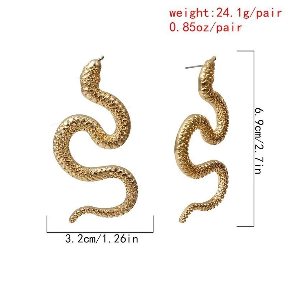 

New European and American fashion ladies party alloy snake-shaped twisted earrings design fashion trend hip-hop style earrings