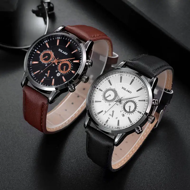 

Casual Analog Business Mens Leather Wrist Watch Fashion Mens Quartz Round Mens Watches Luxury Mens Sports Watch