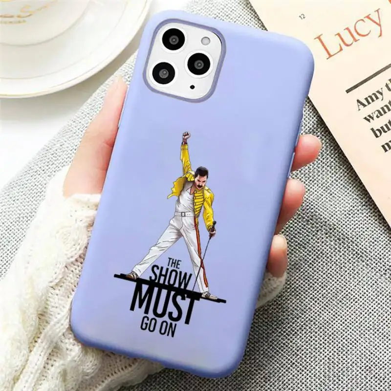 

Freddie Mercury Queen band Phone Case Candy Color for iPhone 11 12 mini pro XS MAX 8 7 6 6S Plus X SE 2020 XR