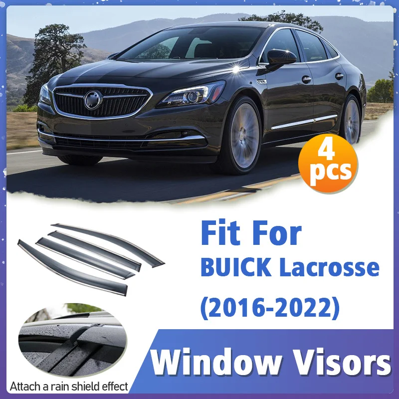 

Window Visor Guard for BUICK Lacrosse 2016-2022 Vent Cover Trim Awnings Shelters Protection Sun Rain Deflector Auto Accessories