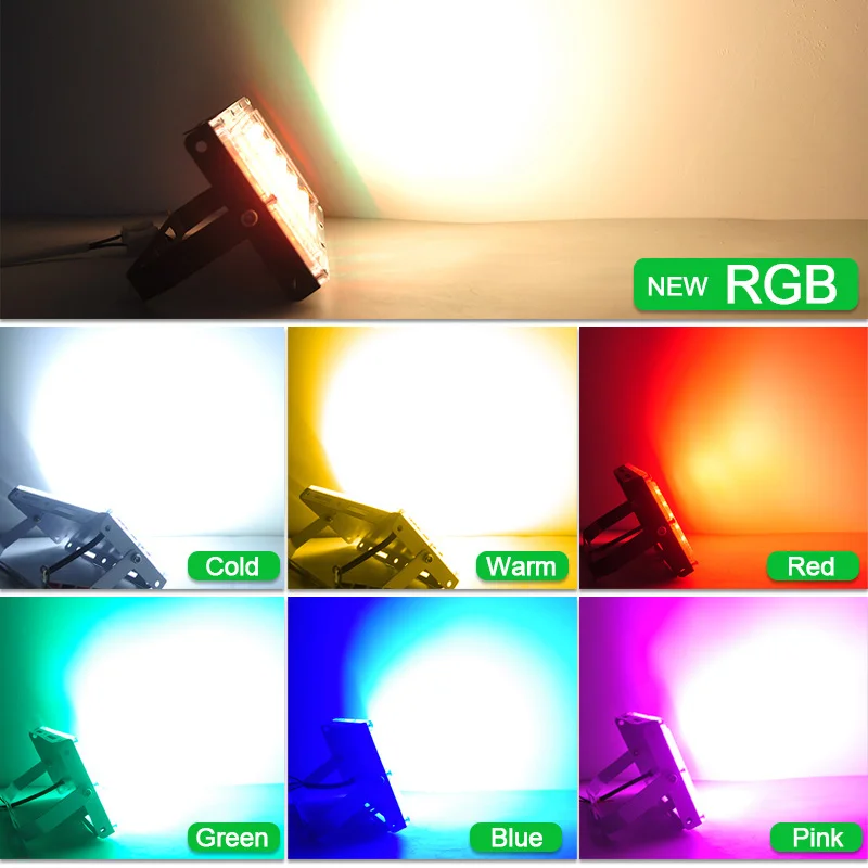 Светодиодный прожектор светильник 50 Вт 100 200 RGB переменного тока 220V 240V