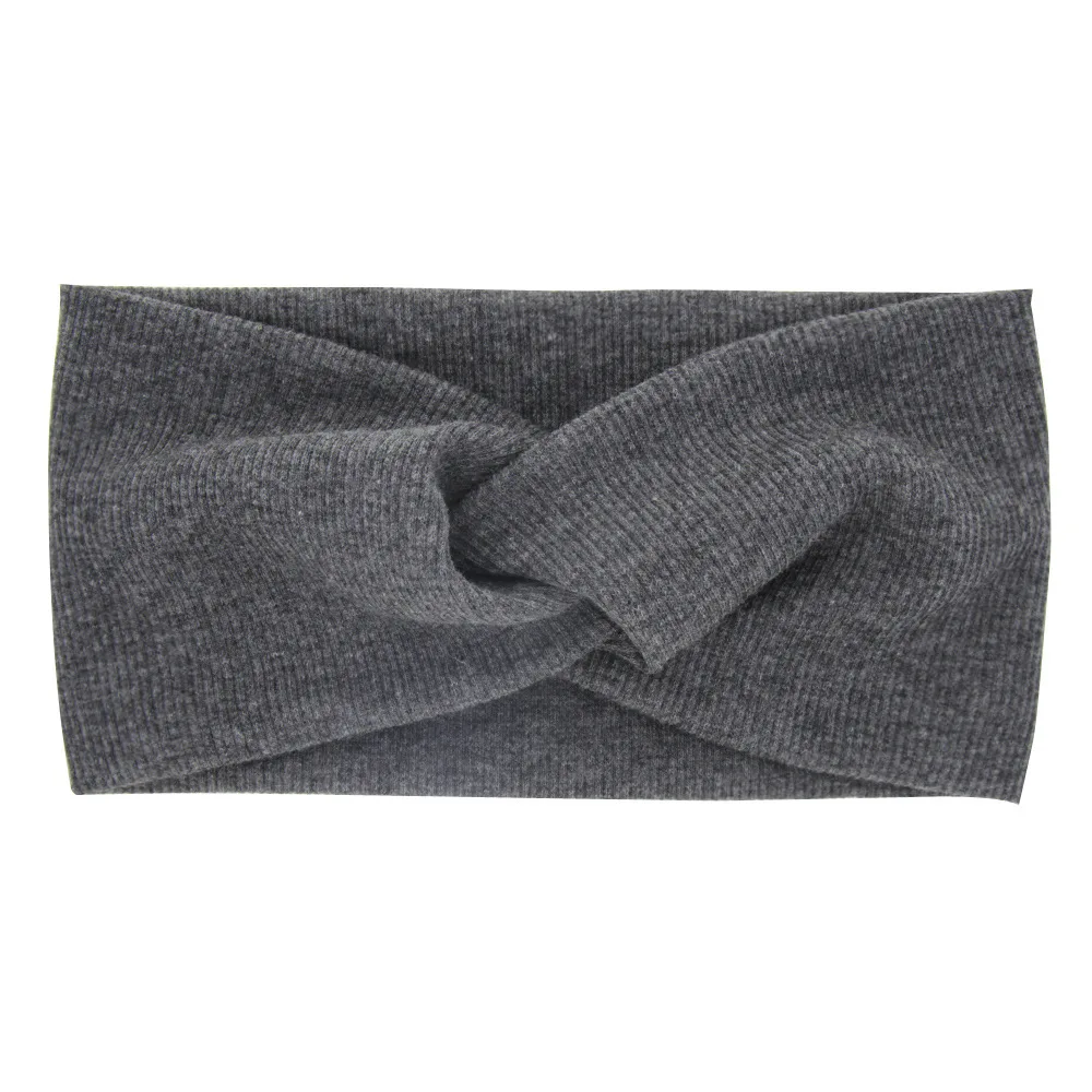 

2021 Cute Solid Color Baby Turban Girls Cotton Twisted Knotted Headband Elastic Hairbands Children Head Wraps Hair Accessories