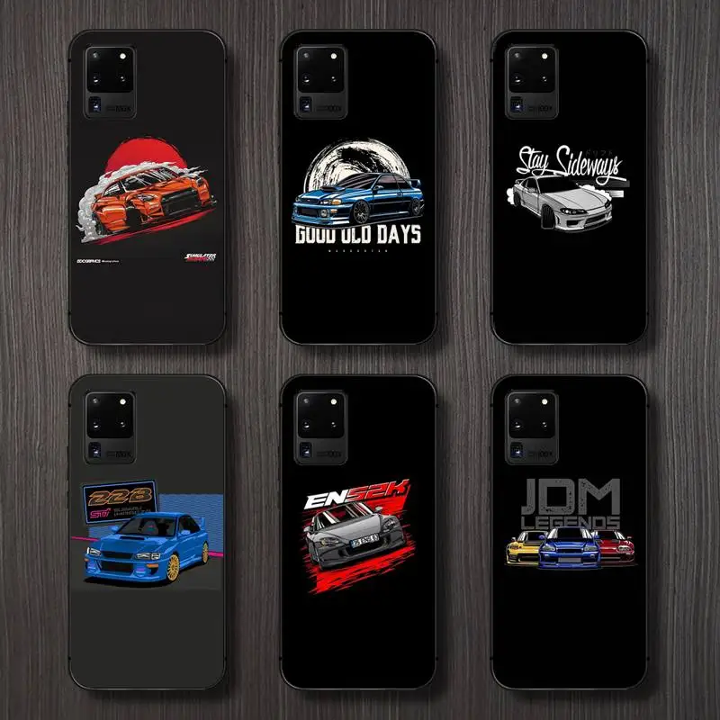 

sports car jdm drift Phone Case For Samsung A32 A51 A52 A71 A50 A12 A21S S10 S20 S21 Plus Fe Ultra