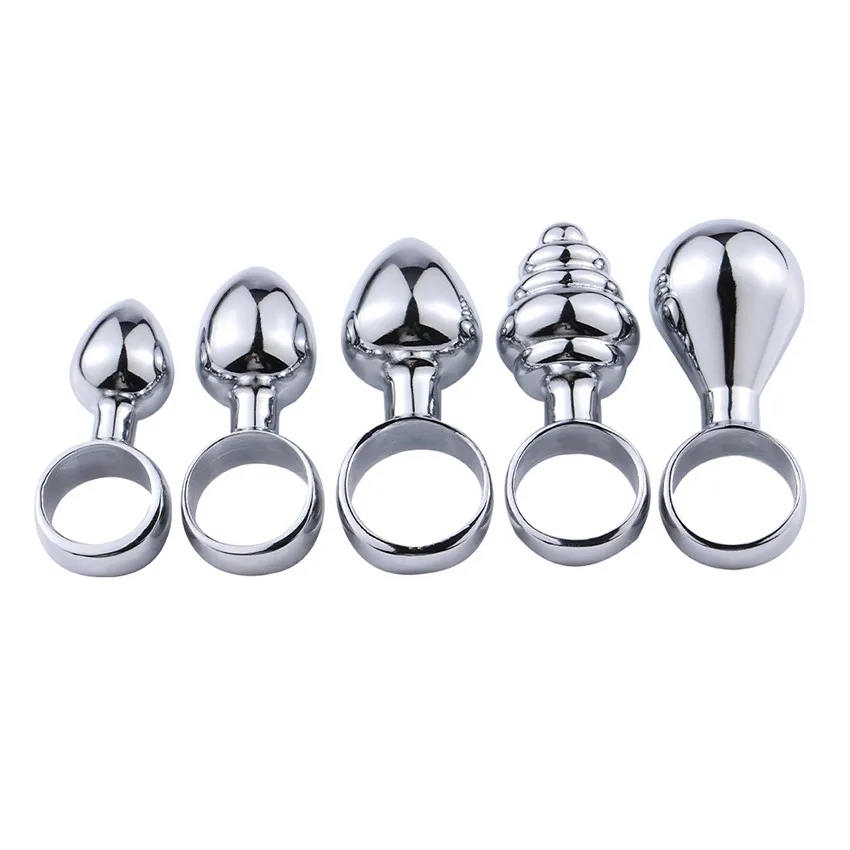 Metal Anal Butt Plug with Rings Portable Dilator Cock Ring Anus Gspot Masturbation Toys for Man Woman Gay Lesbian |