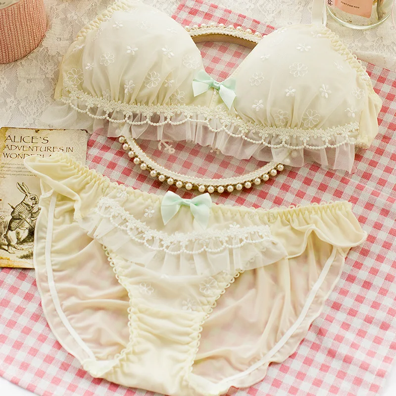 Новинка 2020 г. милый японский комплект нижнего белья кружевной женский