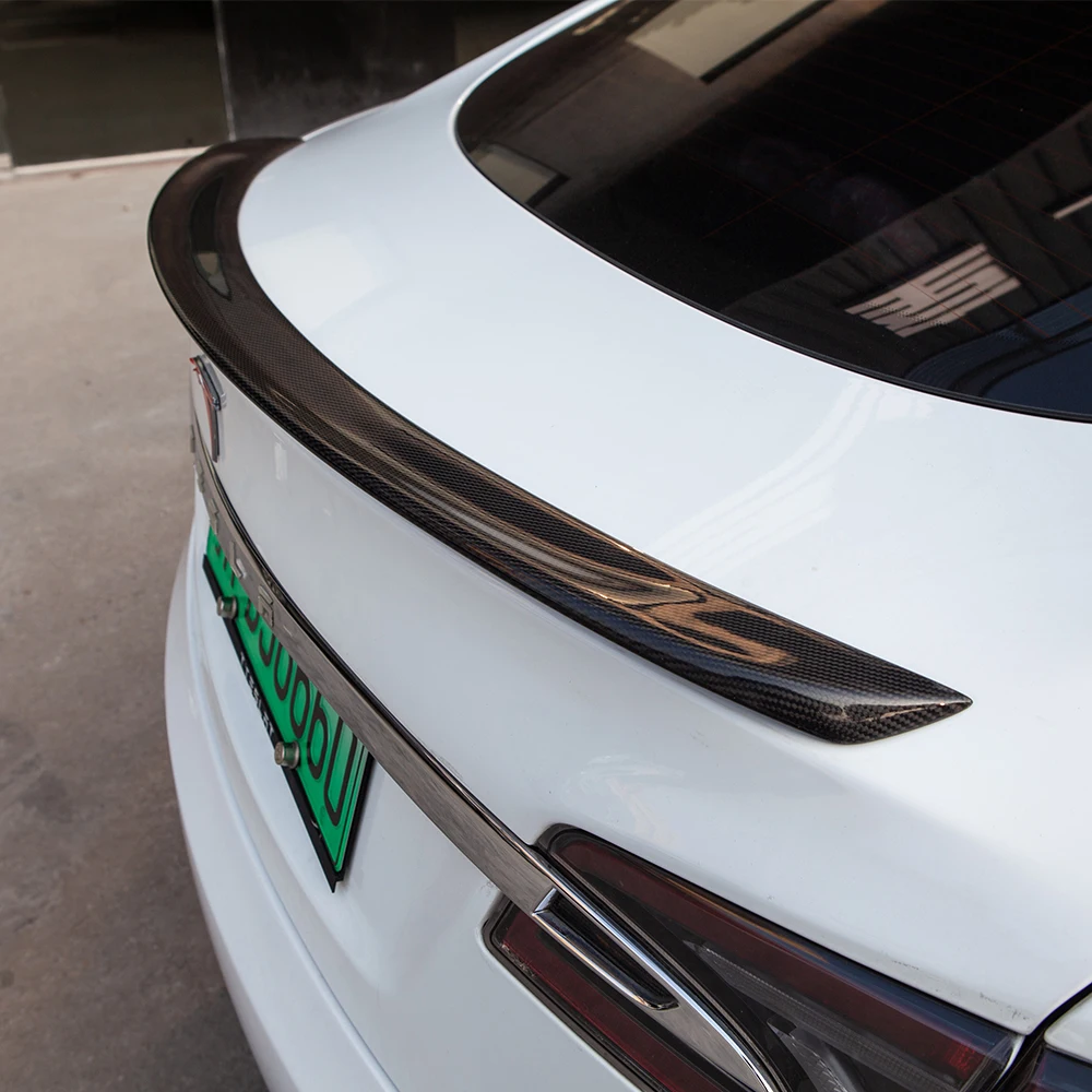 

2021 Model S High Performance Trunk Wing Spoiler For Tesla Model S Spoiler Real Carbon Fiber Matte Glossy Accessories