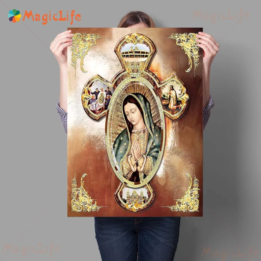 Портрет нашей леди Гуадалупе настенная Картина на холсте современные постеры и