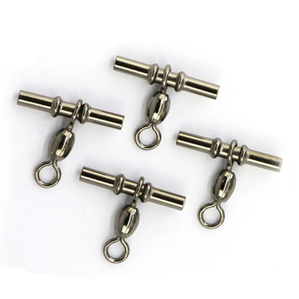

10Pcs Fishing Swivels Connector Bearing Crimp Swivels Cross Line Fishing Waggler Float Adapters Fishing Accessories