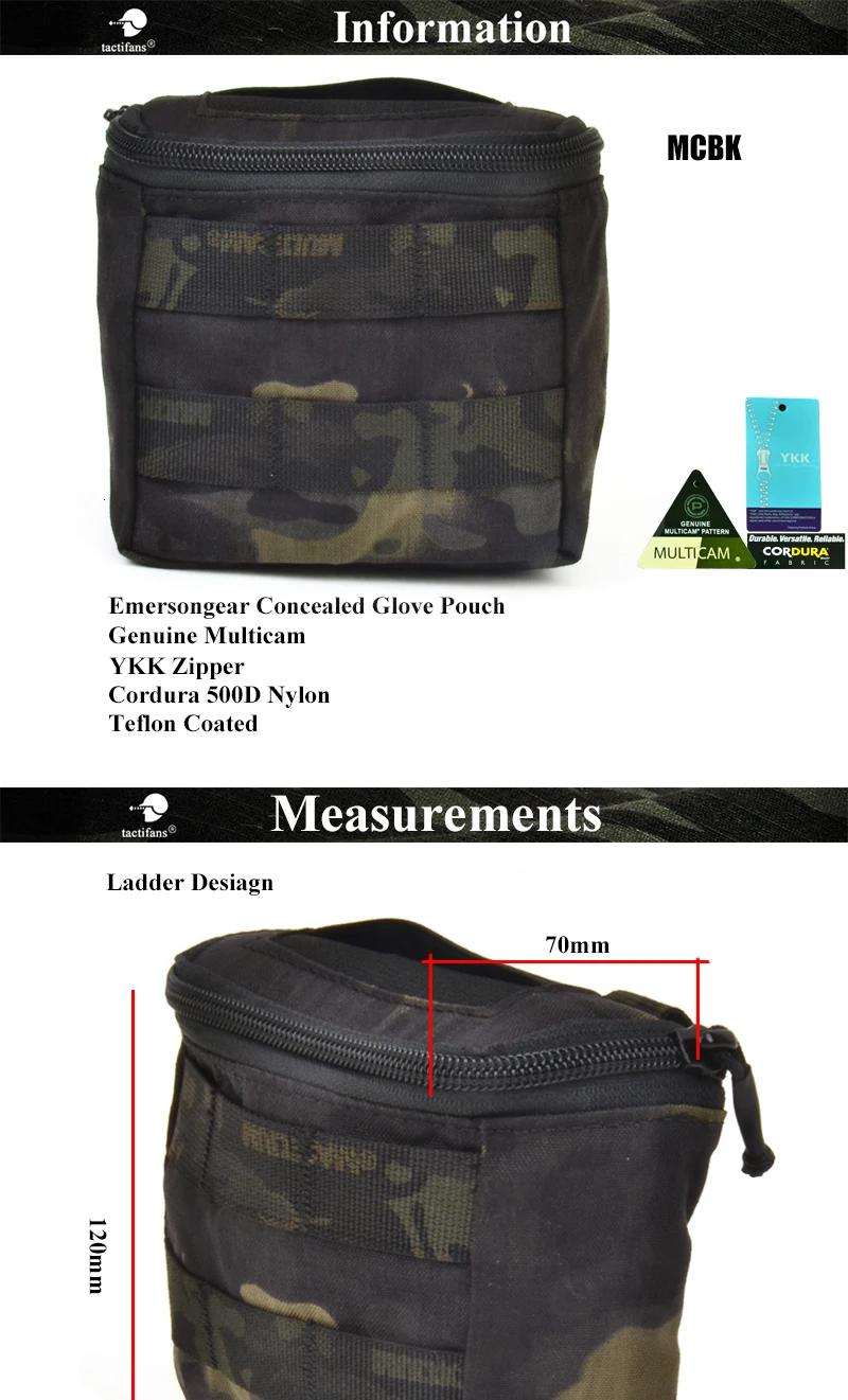 Tactifans MOLLE модуль скрытый перчатки из натуральной 500D Мультикам EDC облегченная модульная система переноски снаряжения поле боя медик ЕМТ чехол 10 Цвета