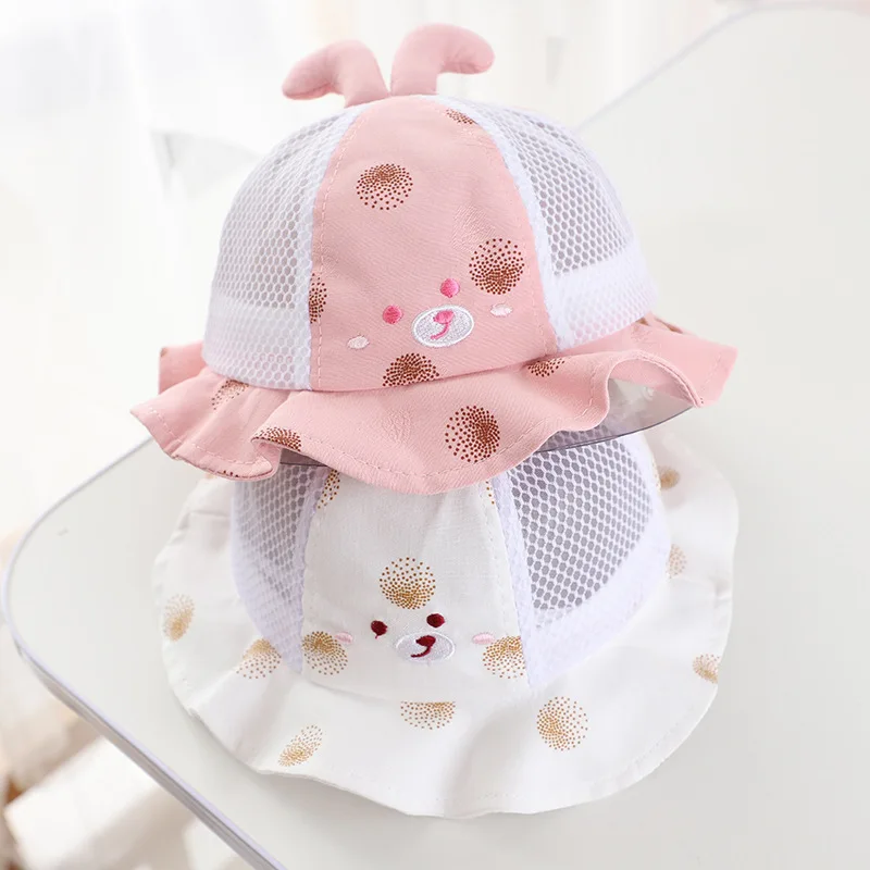 

Летняя детская шапка с сетчатыми вставками для мужчин и женщин, детская Рыбацкая шляпа с солнцезащитной юбкой, сетчатый кролик, весенний го...