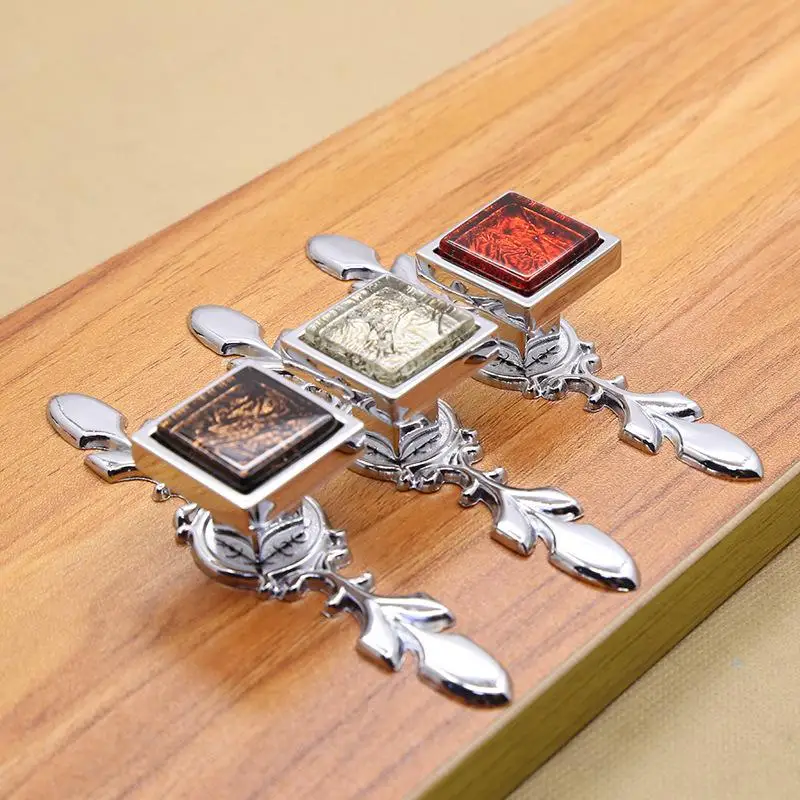 Квадратная Хрустальная Стеклянная Ручка ящика шкафа современный