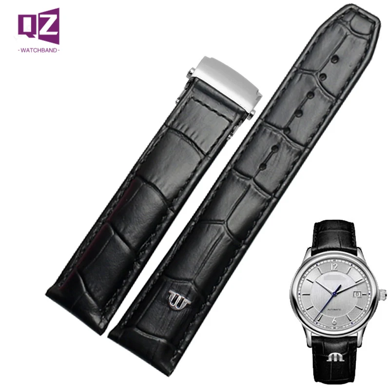 Genuine Leather watchband for MAURICE LACROIX Watch Strap 20mm 22mm folding buckle leisure business cow leather bracelet