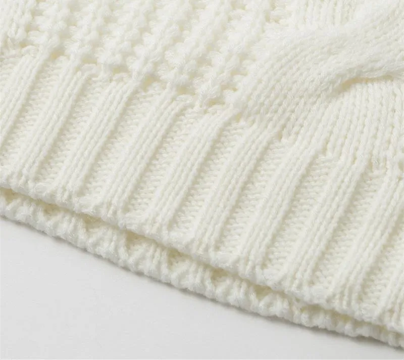 Белый Зимний Свитер с кисточками для женщин 2019 Повседневный свободный Шикарный