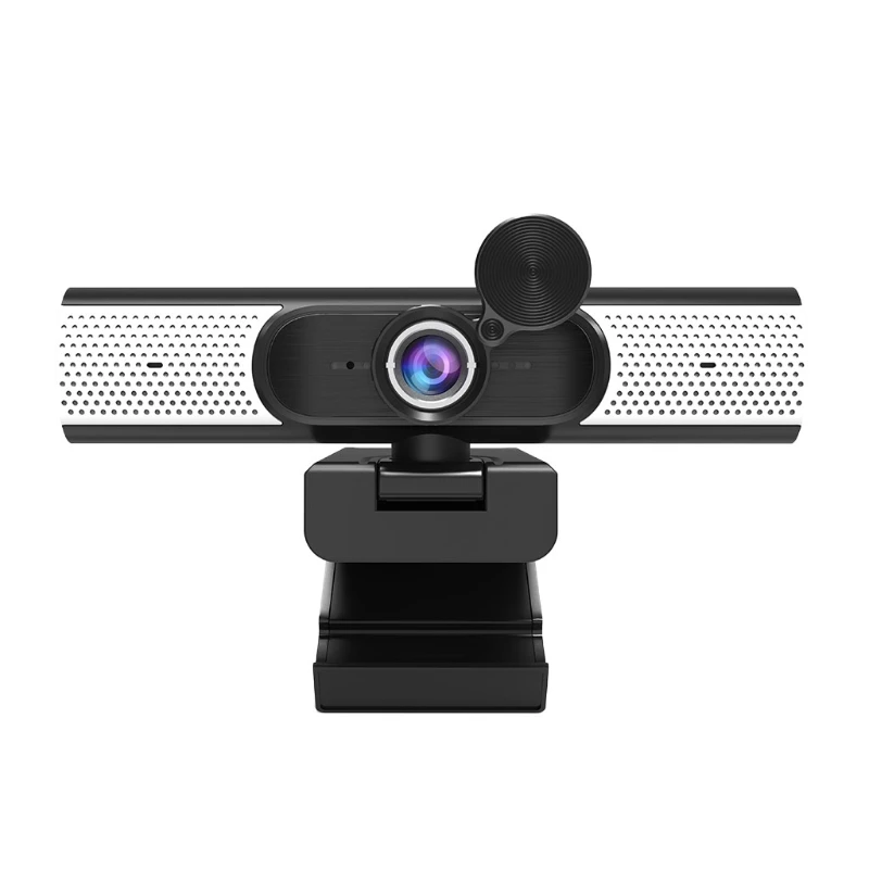 

2021 New 1080P Anti-spy Webcam w/ Mic Cover Speaker 90° Wide-Angle 360° Rotation USB Plug＆Play for Live Streaming Recording